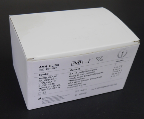 AMH ELISA TEST KIT untuk Serum Plasma 2-3 Jam Waktu Pengukuran 2-8.C Suhu penyimpanan