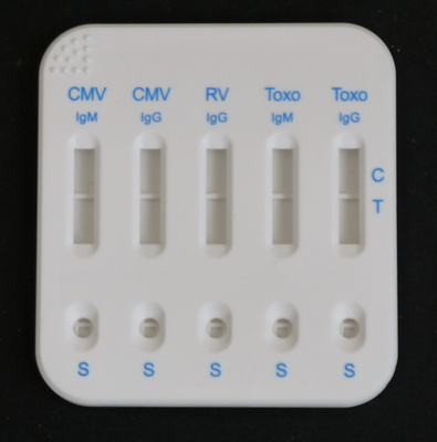 CMV IgM/IgG RV IgG TOXO IgG/IgM Combo Cassette Sensitivitas Tes Urin Emas Kolloid