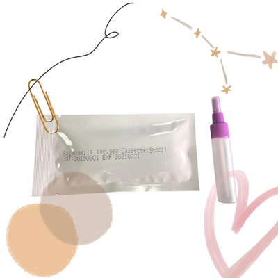 24 Bulan Jangka Panjang Salmonella Tifoid Antigen Test S. Tifoid Cassett Colloidal Gold Rapid Test Cassette