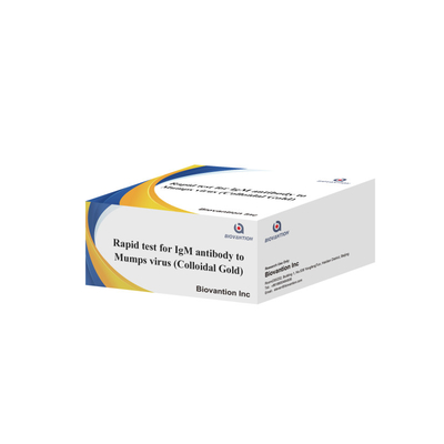 Tes cepat dengan akurasi emas koloid IgM antibodi terhadap virus mumps dalam format kaset / strip untuk hasil