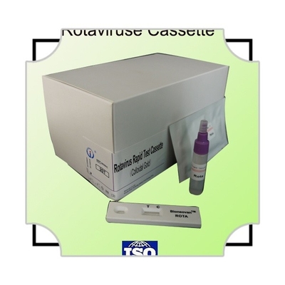 IVD Rotavirus Rapid Cassette Colloidal Gold Rapid Test untuk Diagnosis Rumah Sakit 2-30C Shelf Life 24 Bulan