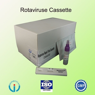 IVD Rotavirus Rapid Cassette Colloidal Gold Rapid Test untuk Diagnosis Rumah Sakit 2-30C Shelf Life 24 Bulan