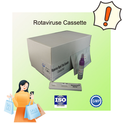 IVD Rotavirus Rapid Cassette Colloidal Gold Rapid Test untuk Diagnosis Rumah Sakit 2-30C Shelf Life 24 Bulan