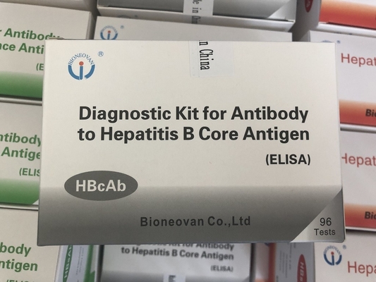 Reagen Diagnostik Untuk Penggunaan Manusia Dengan 96 Tes Hbc Antibodi HBcAb Elisa Kit
