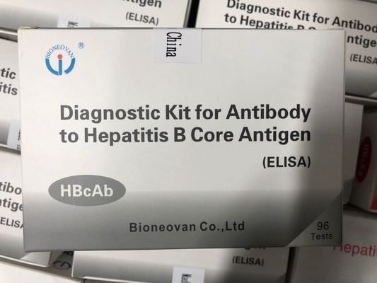Reagen Diagnostik Untuk Penggunaan Manusia Dengan 96 Tes Hbc Antibodi HBcAb Elisa Kit