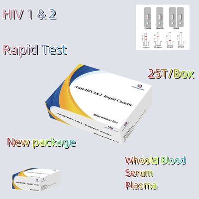 Reagen tes cepat HIV 1/2 Metode tes deteksi emas koloid dengan 25 tes