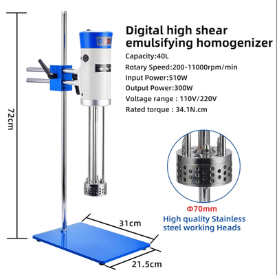 Laboratorium 40L Laboratorium pencampur kosmetik Homogenizer Laboratorium homogenizer kecepatan tinggi