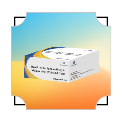 Tes cepat dengan akurasi emas koloid IgM antibodi terhadap virus mumps dalam format kaset / strip untuk hasil