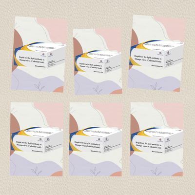 Tes cepat dengan akurasi emas koloid IgM antibodi terhadap virus mumps dalam format kaset / strip untuk hasil