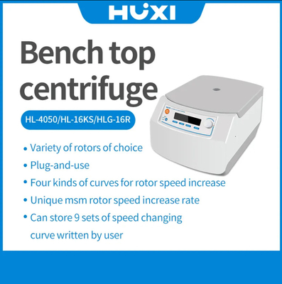 HUXI Centrifuge Laboratorium Centrifuge 50ml / 15ml / 10ml Bench Top Lab Low Speed Centrifuge