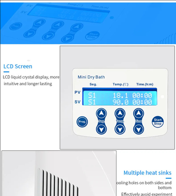 50W Mini Size Dry Bath Incubator Untuk Aplikasi Klinis dan Rumah Sakit RT 5 C hingga 100 C