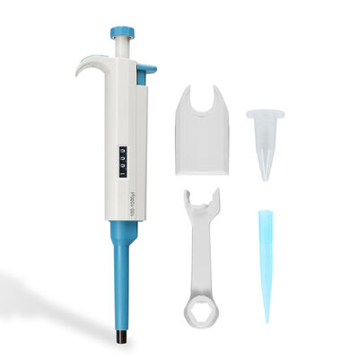 DLAB TopPette Single Channel Adjustable Micropipette dengan desain ringan yang ergonomis, tampilan volume digital yang jelas, dan bagian bawah yang dapat diklasifikasikan